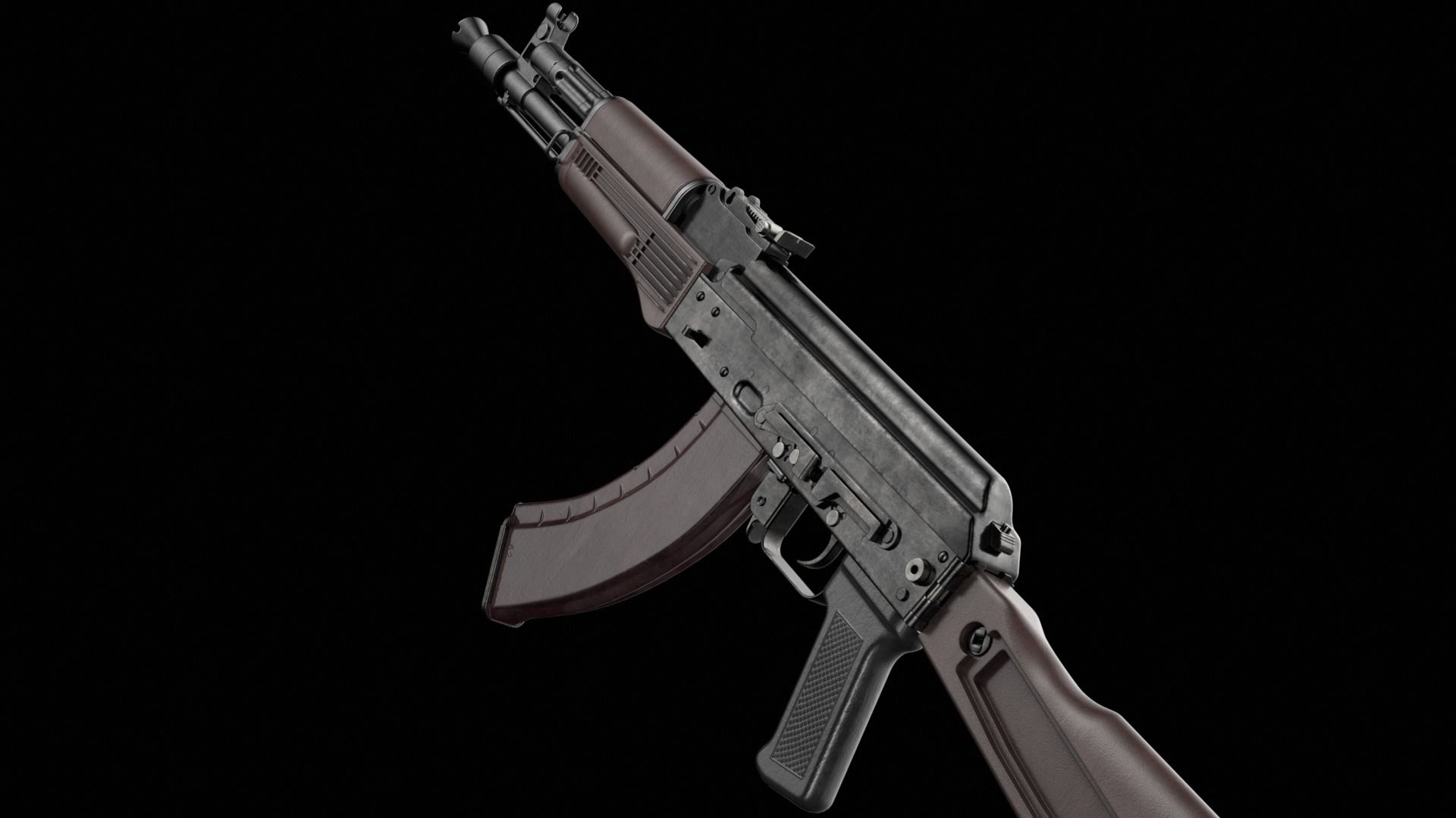 AK-105 AK-102 AK-104 Kalashnikov Assault Rifles Game Ready Low-poly 3D model_13