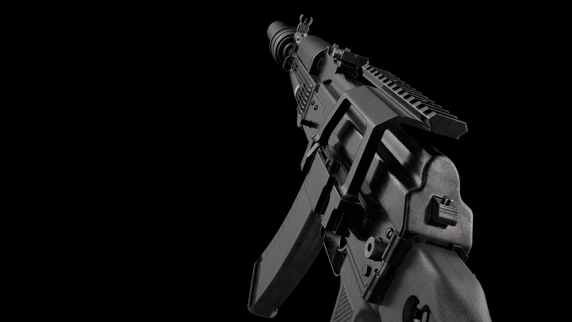 AK-105 AK-102 AK-104 Kalashnikov Assault Rifles Game Ready Low-poly 3D model_40