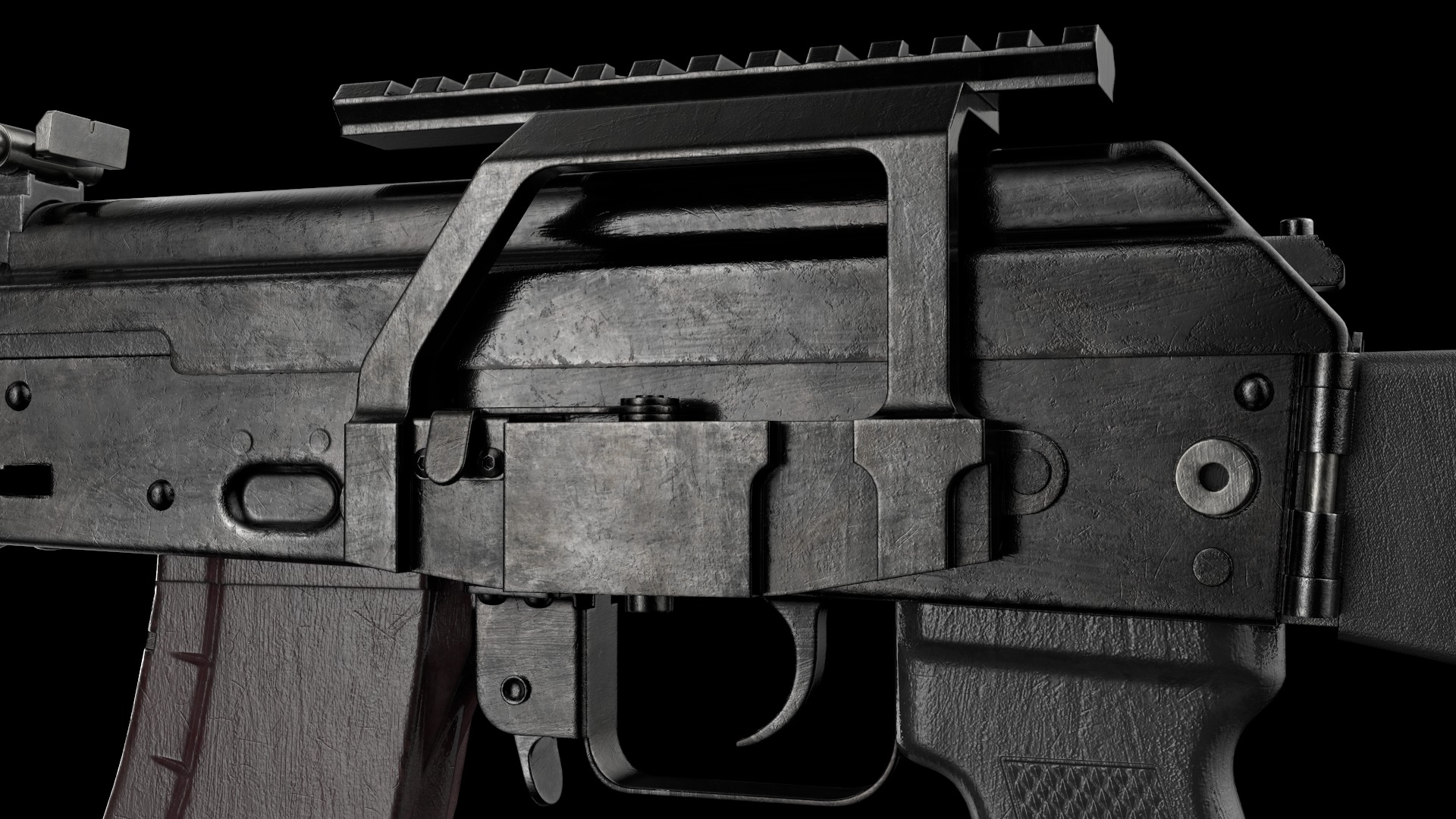 AK-105 AK-102 AK-104 Kalashnikov Assault Rifles Game Ready Low-poly 3D model_25