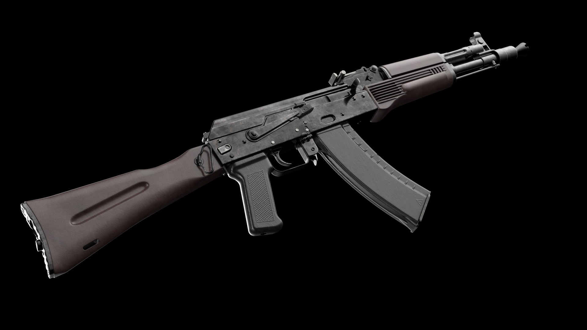 AK-105 AK-102 AK-104 Kalashnikov Assault Rifles Game Ready Low-poly 3D model_20