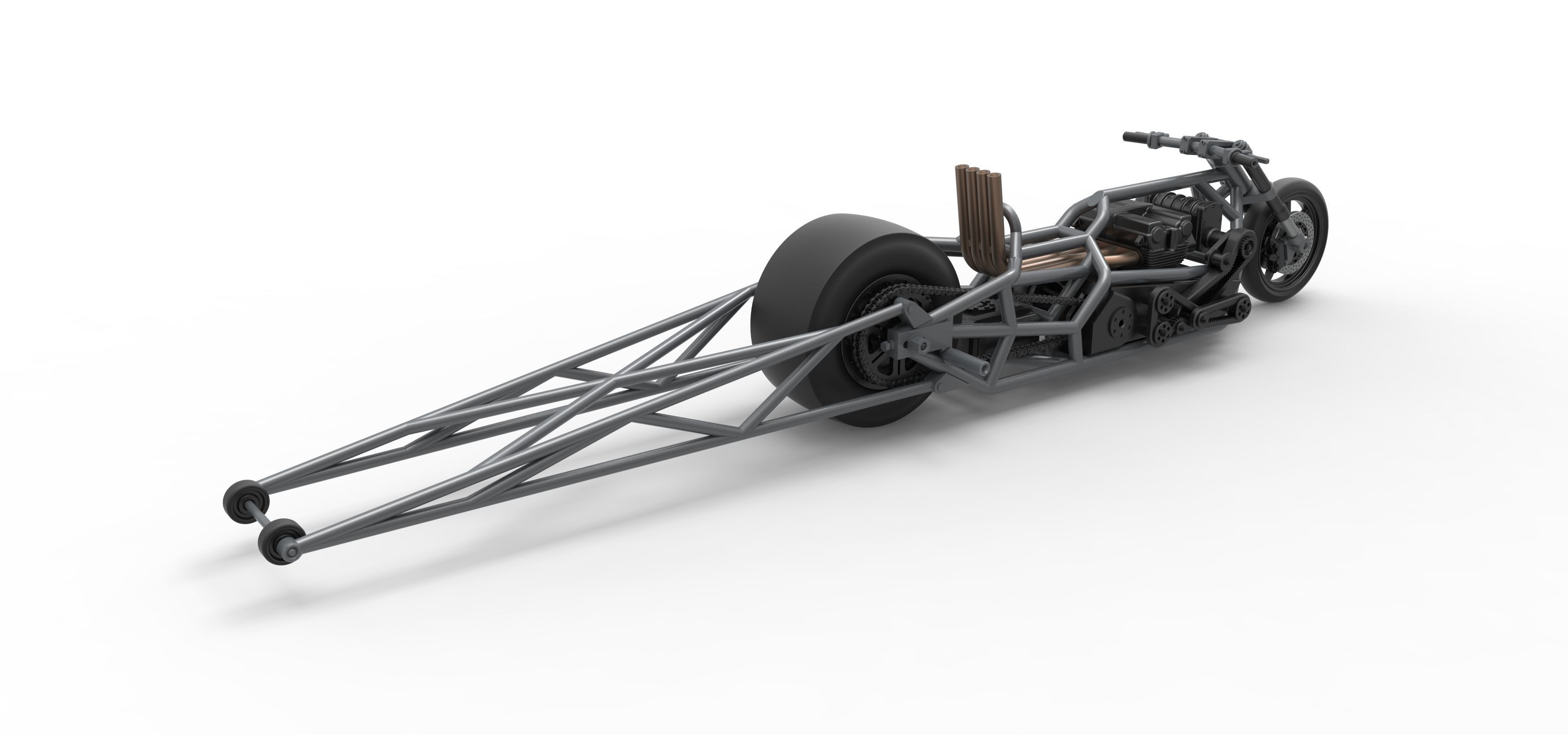 Top fuel dragster motorcycle Base Scale 1 to 25 3D print model_17