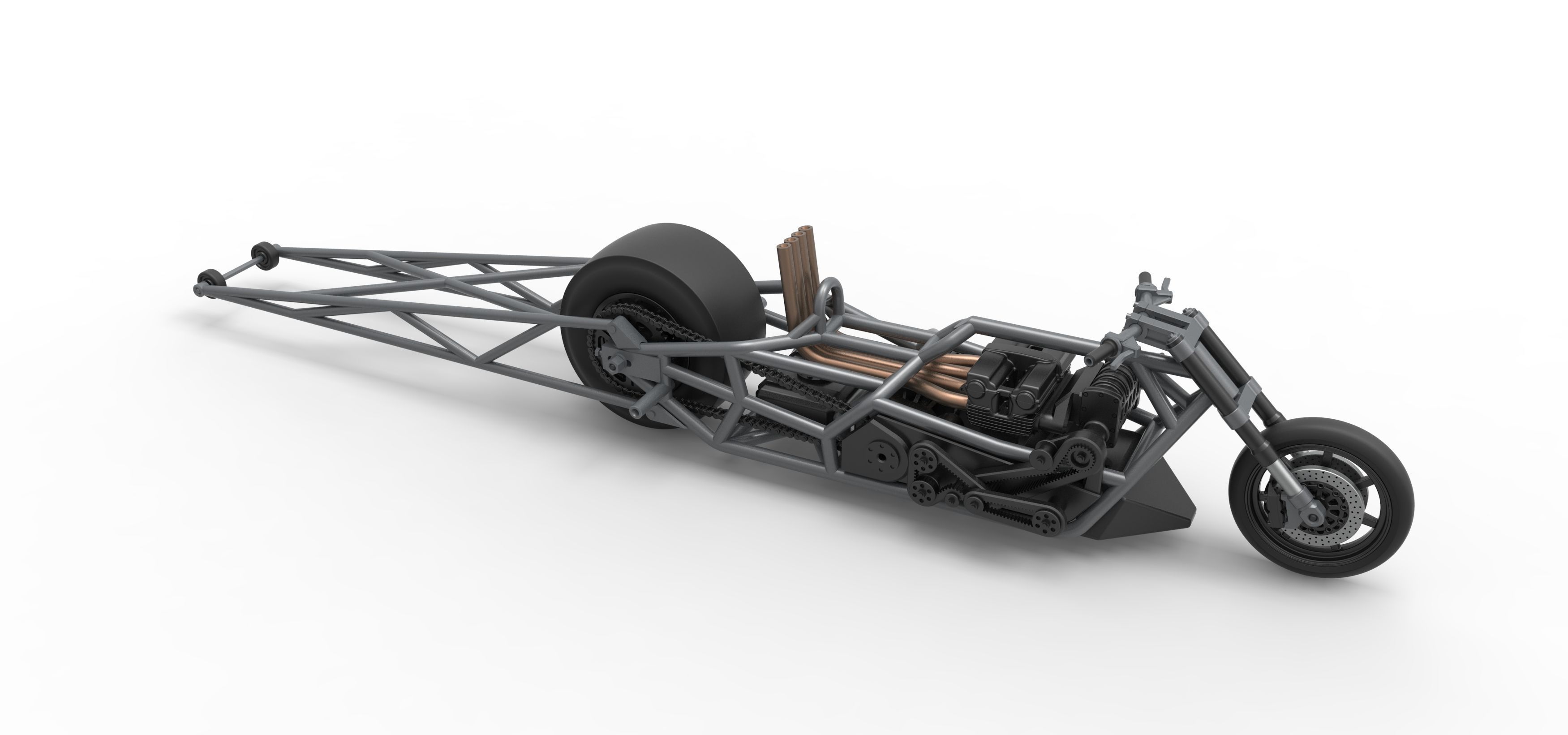 Top fuel dragster motorcycle Base Scale 1 to 25 3D print model_21