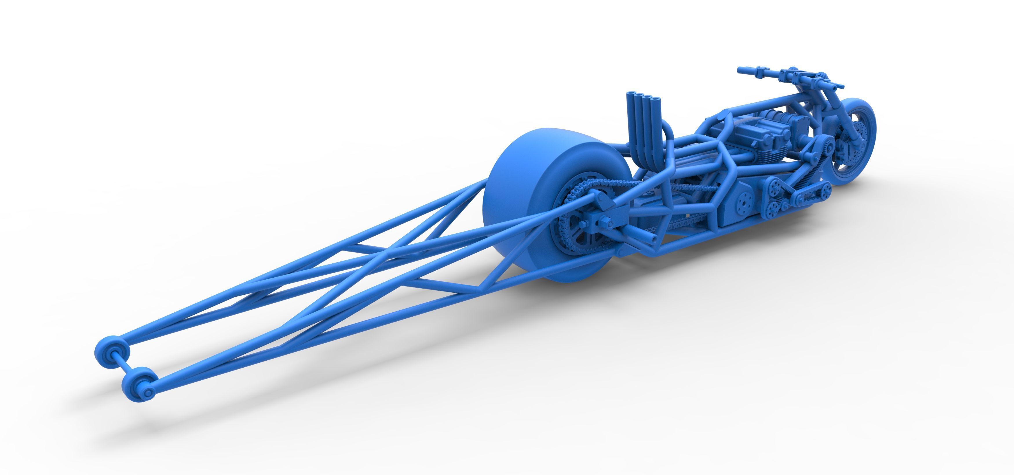 Top fuel dragster motorcycle Base Scale 1 to 25 3D print model_42