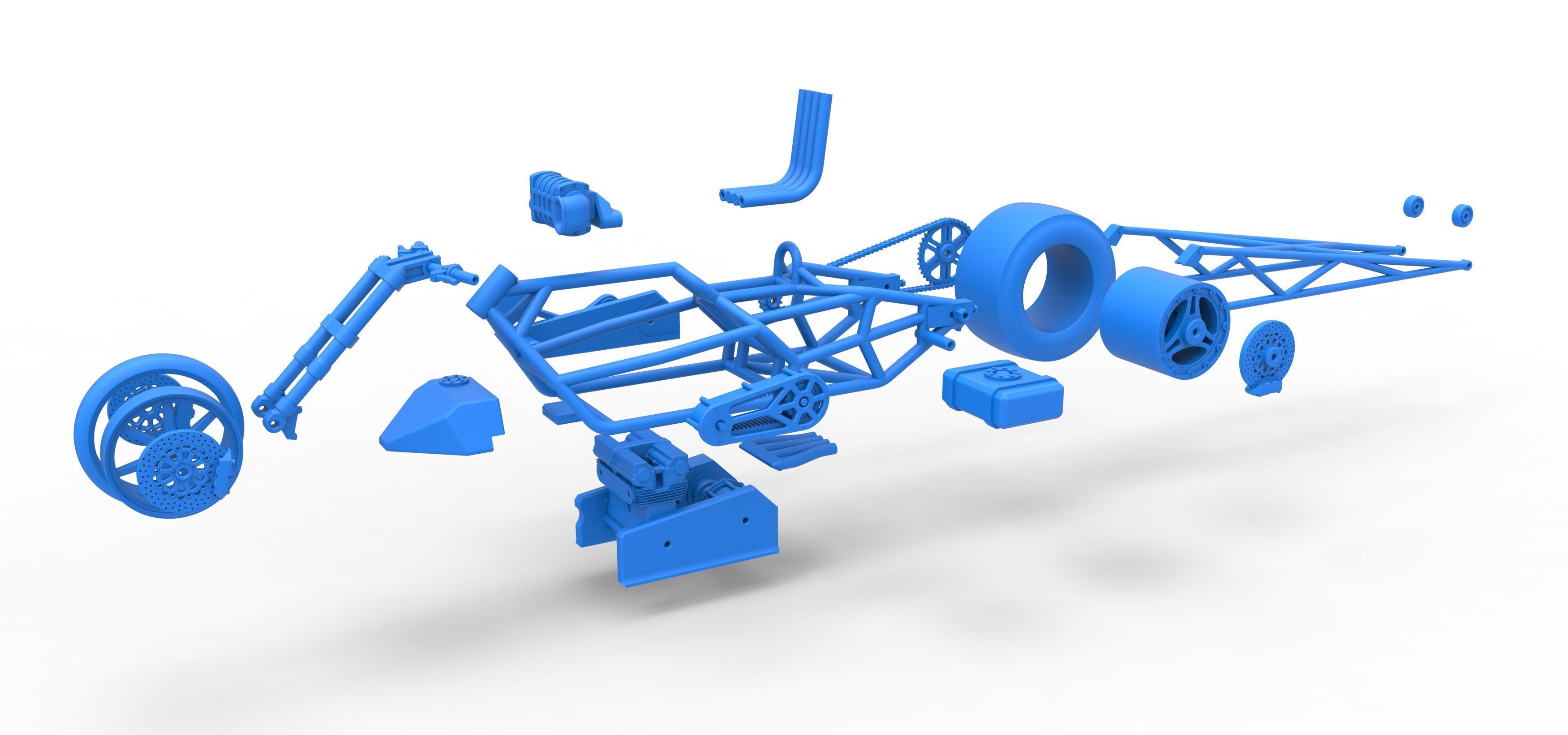 Top fuel dragster motorcycle Base Scale 1 to 25 3D print model_50