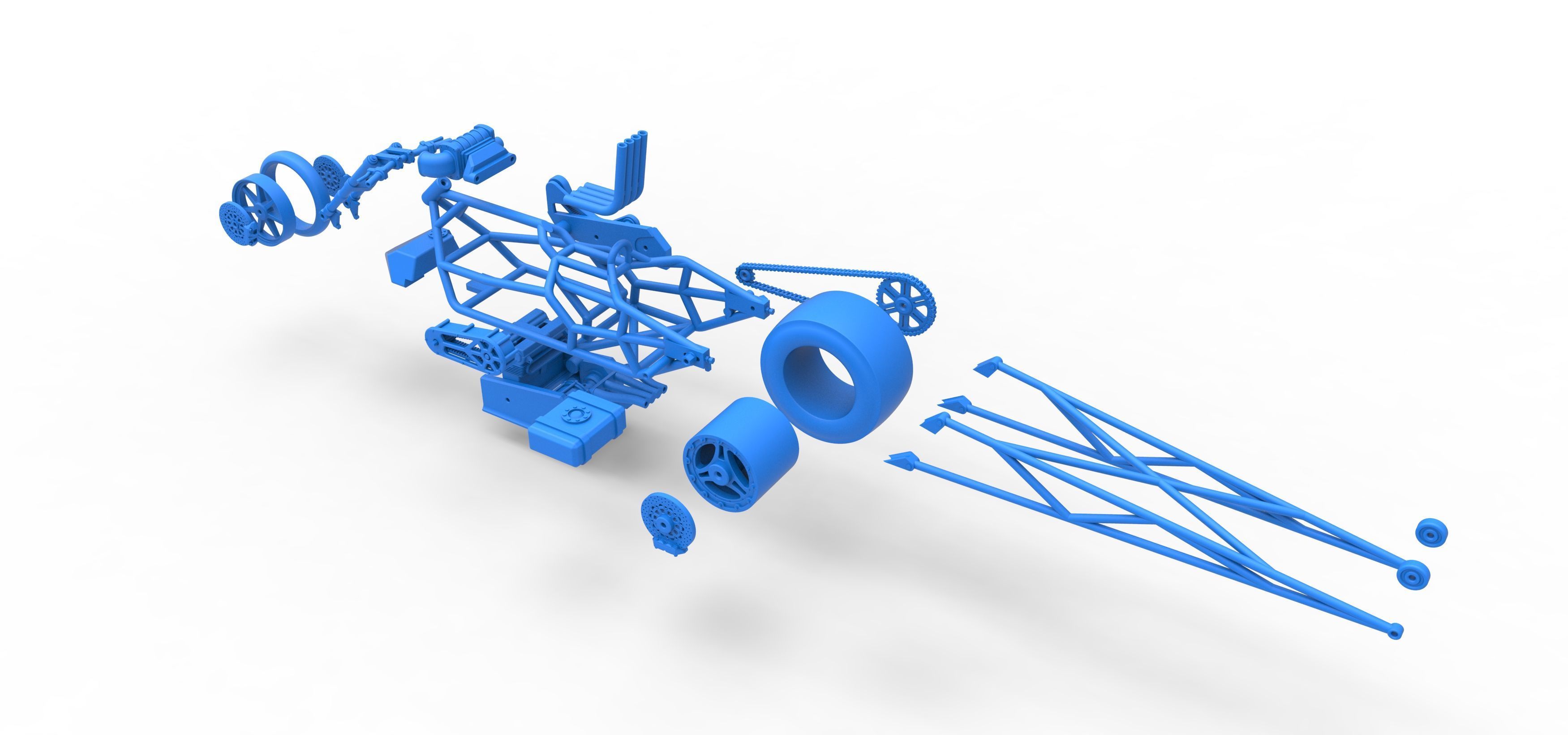 Top fuel dragster motorcycle Base Scale 1 to 25 3D print model_56