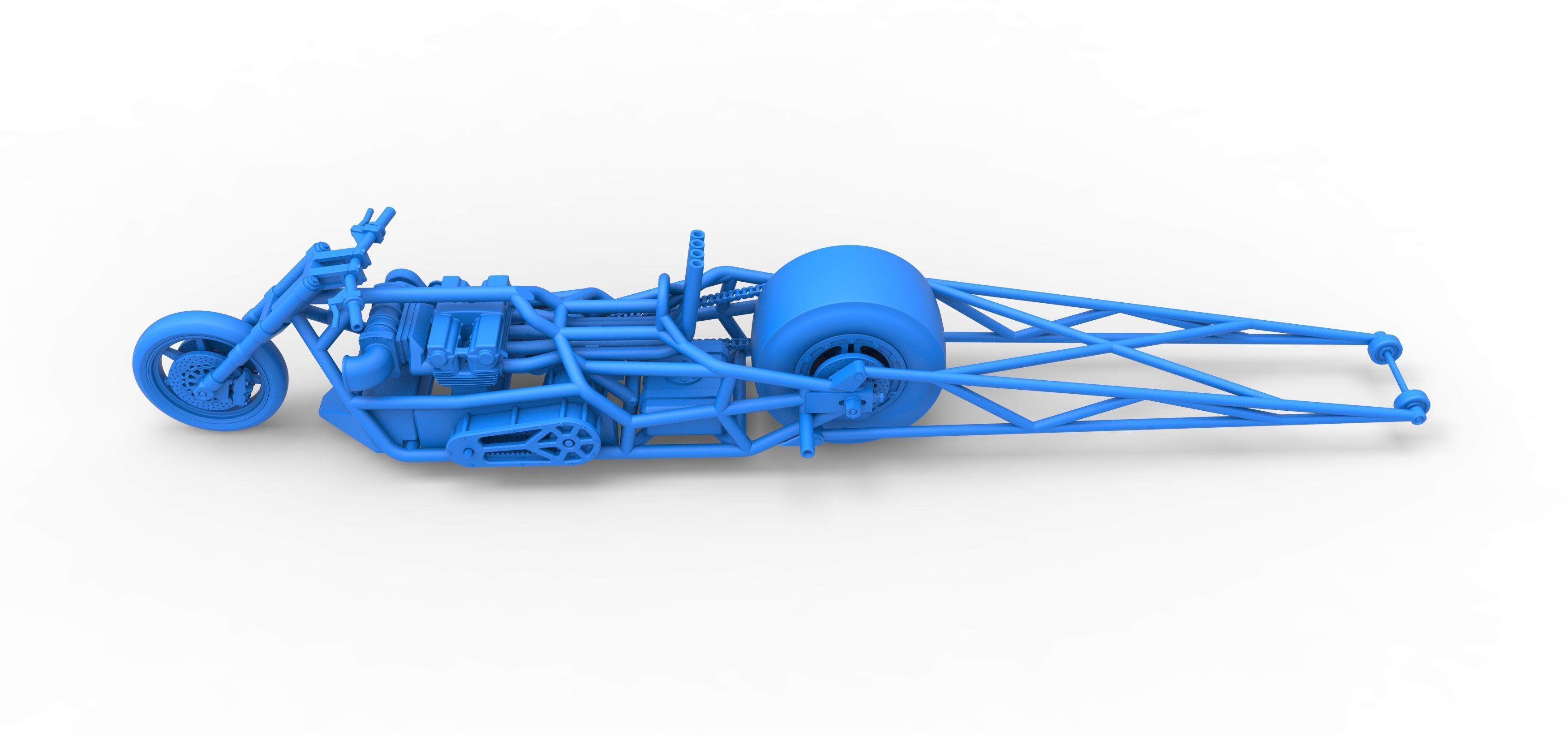 Top fuel dragster motorcycle Base Scale 1 to 25 3D print model_34