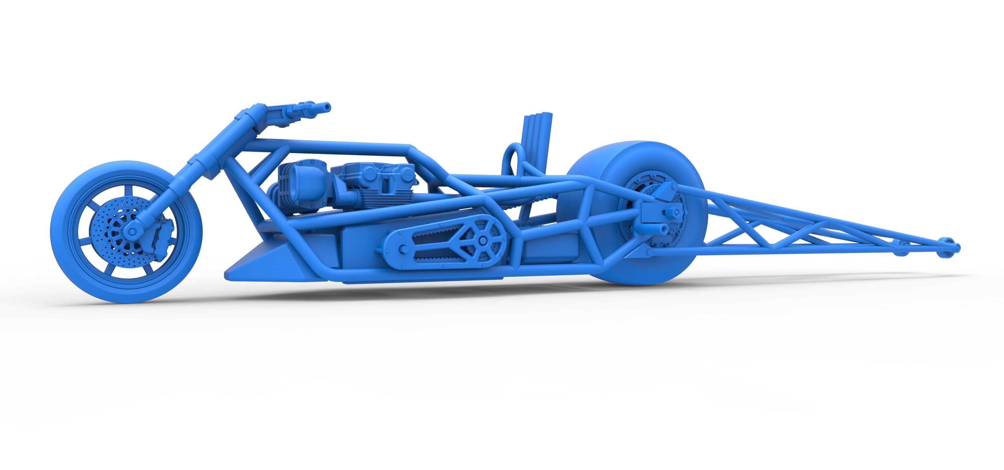 Top fuel dragster motorcycle Base Scale 1 to 25 3D print model_26