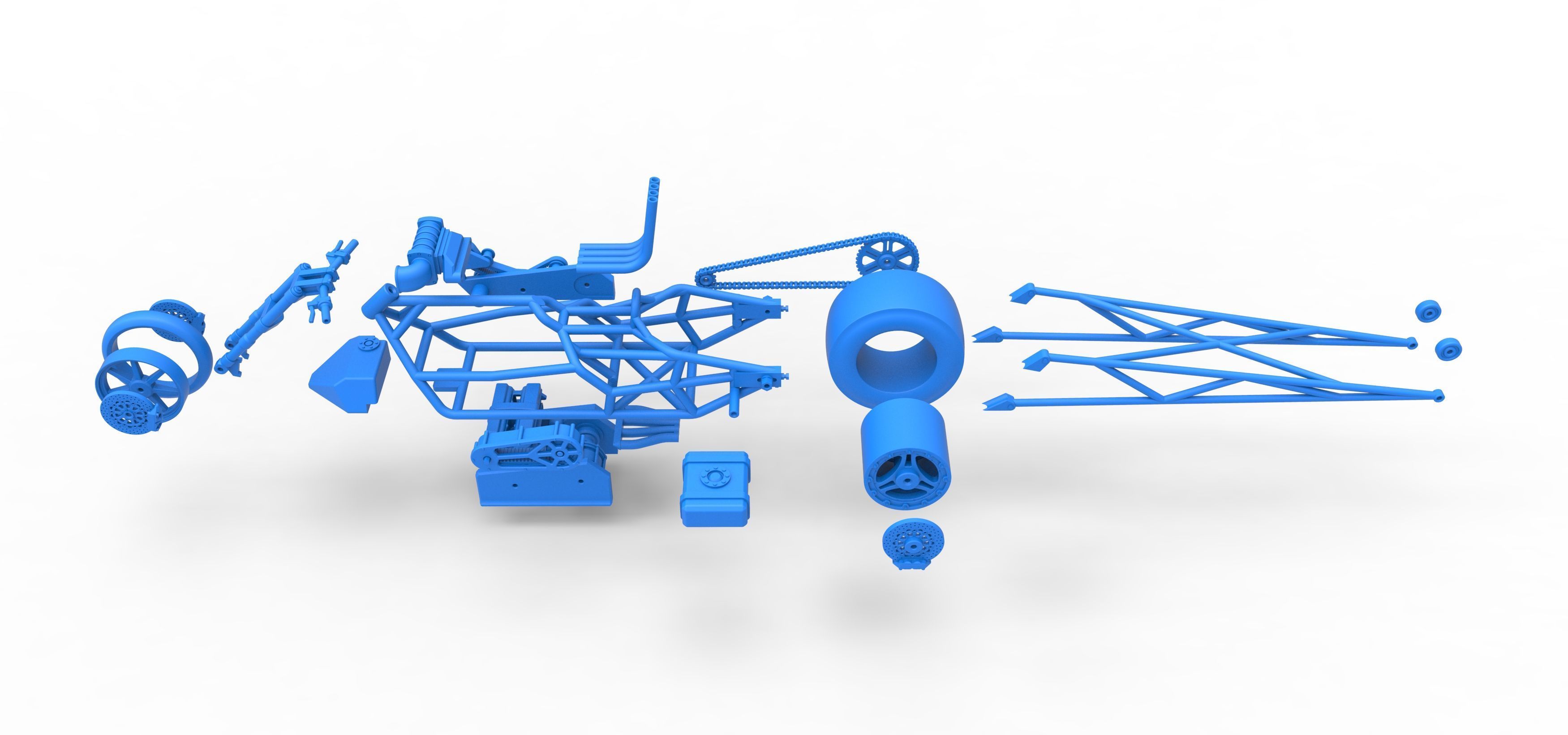 Top fuel dragster motorcycle Base Scale 1 to 25 3D print model_55