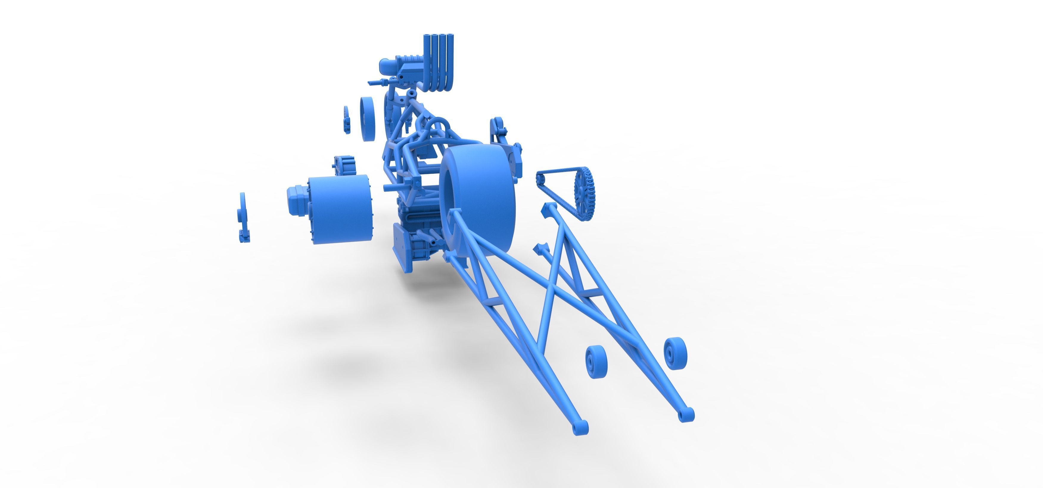 Top fuel dragster motorcycle Base Scale 1 to 25 3D print model_57