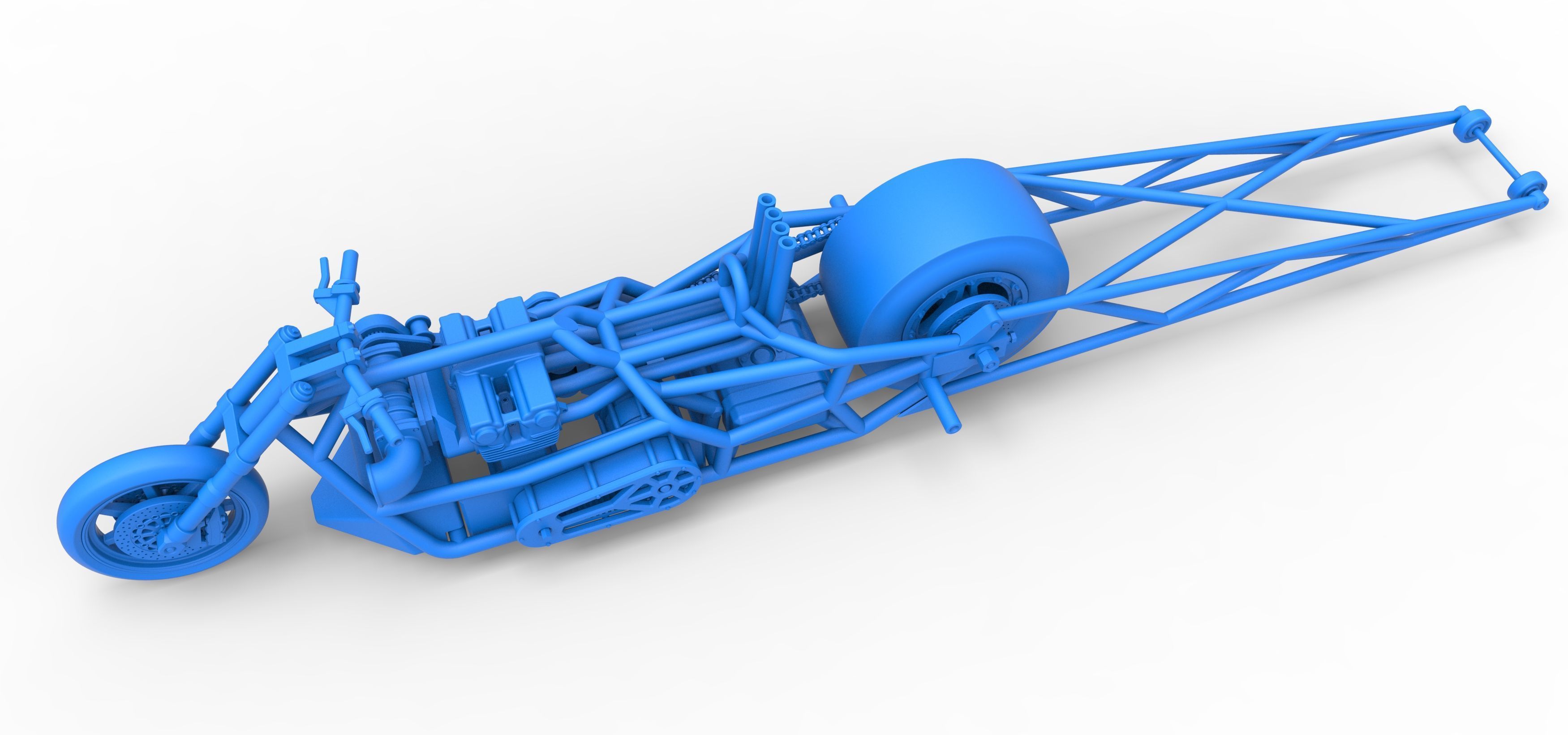 Top fuel dragster motorcycle Base Scale 1 to 25 3D print model_28