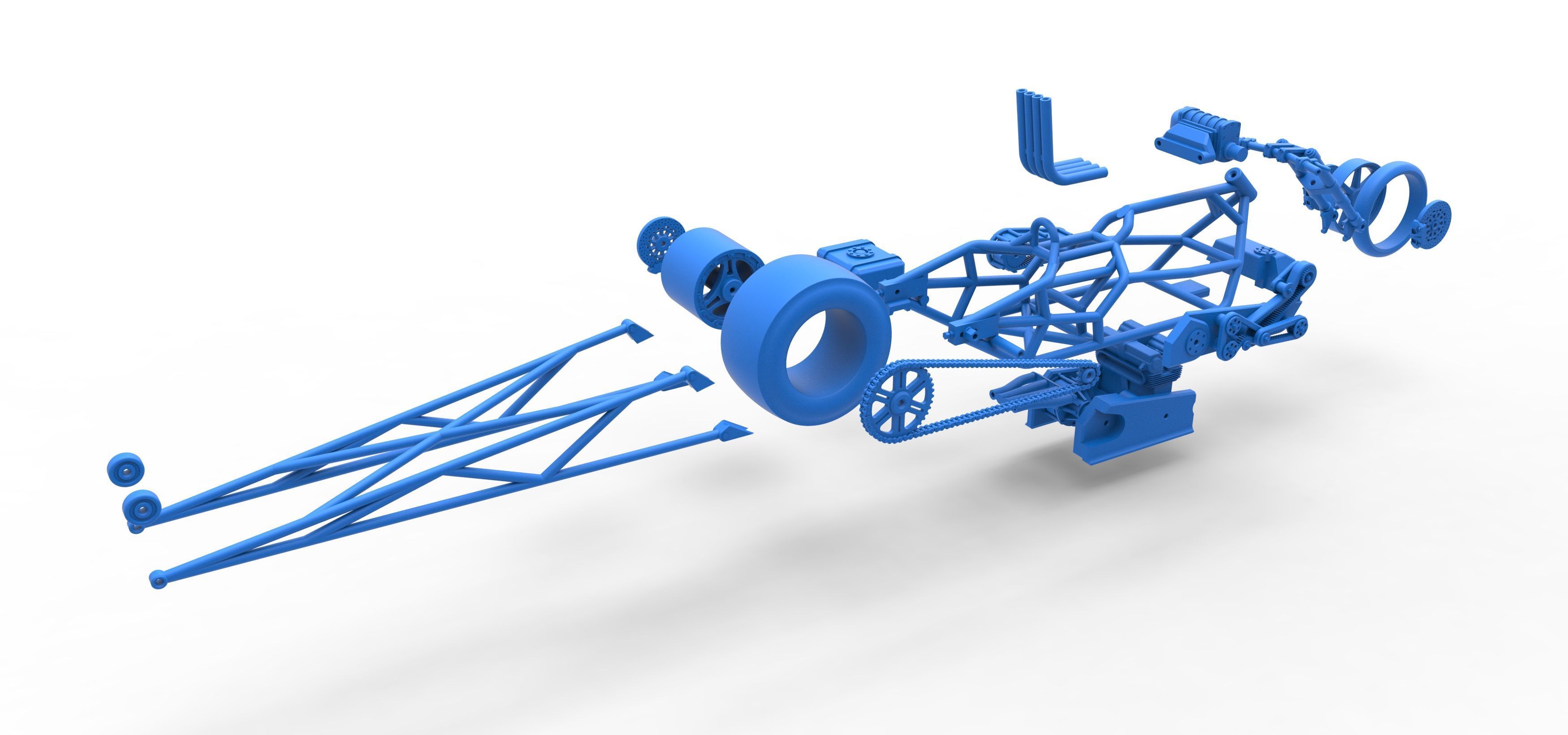 Top fuel dragster motorcycle Base Scale 1 to 25 3D print model_58