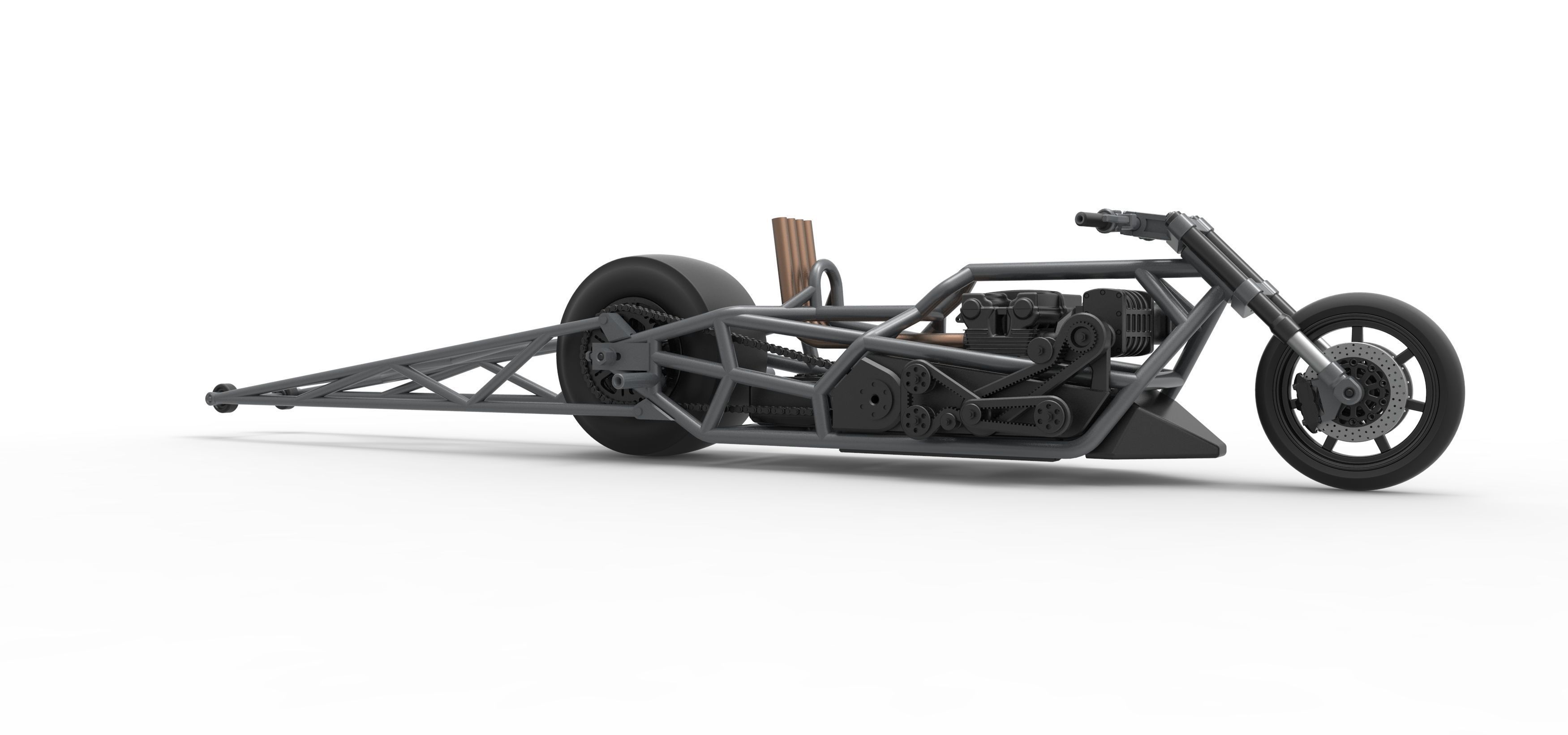 Top fuel dragster motorcycle Base Scale 1 to 25 3D print model_22