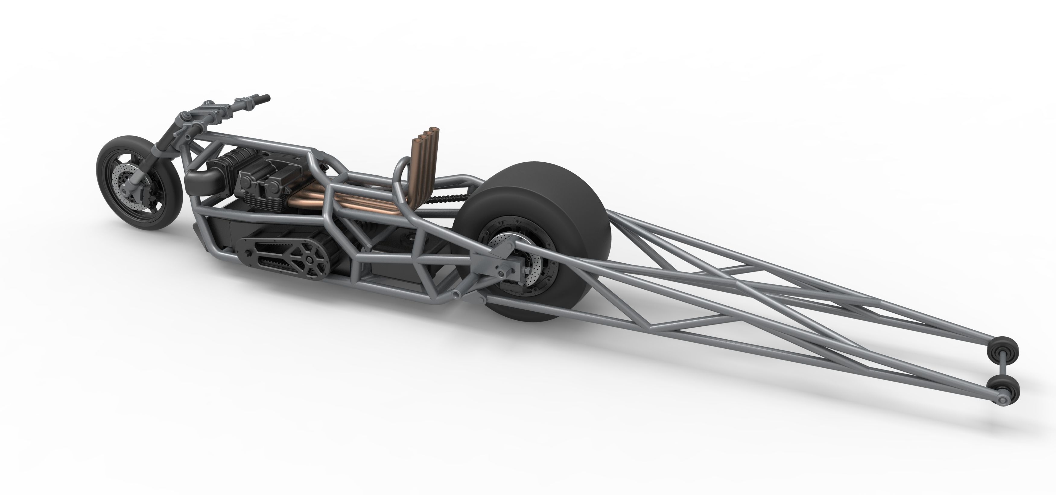 Top fuel dragster motorcycle Base Scale 1 to 25 3D print model_11