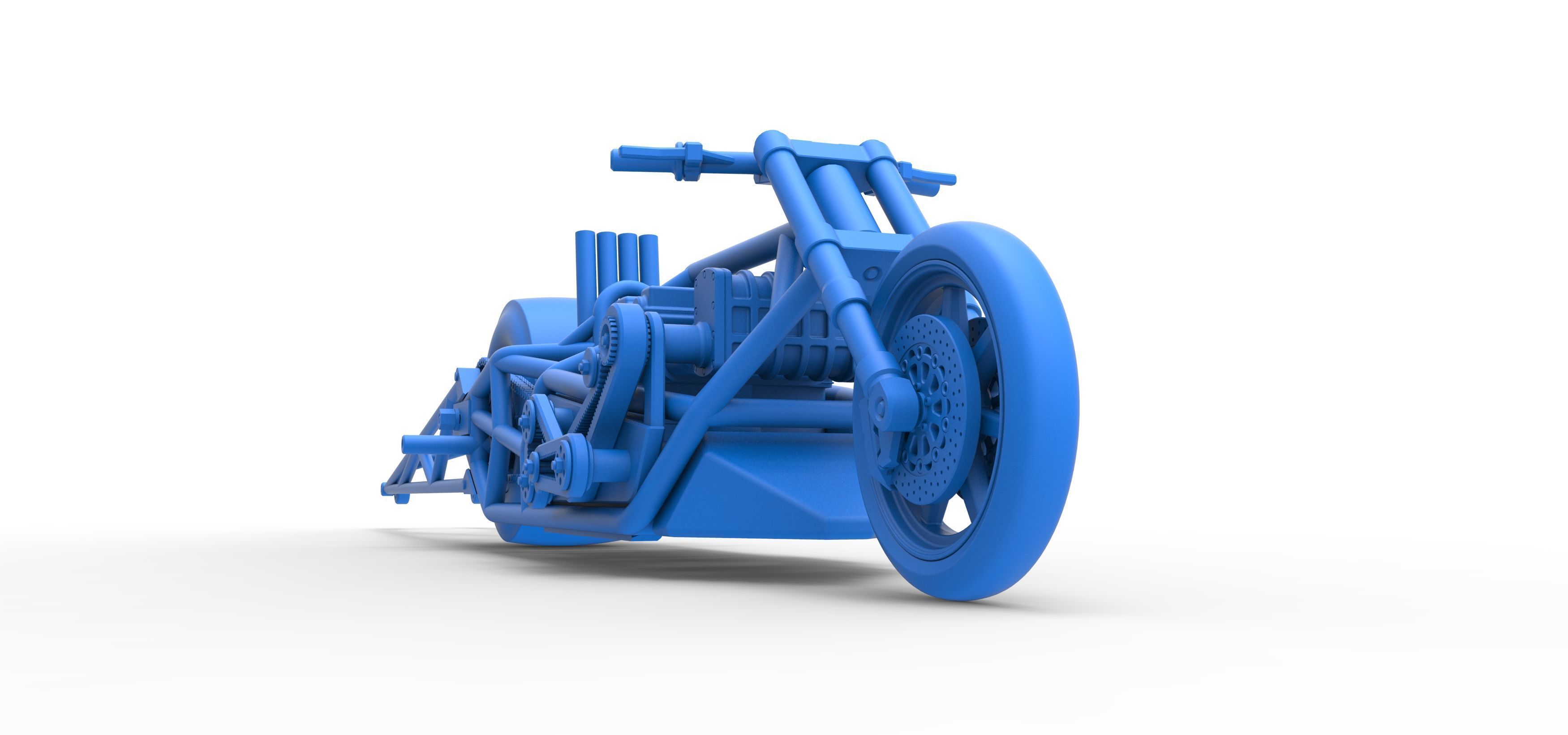 Top fuel dragster motorcycle Base Scale 1 to 25 3D print model_49