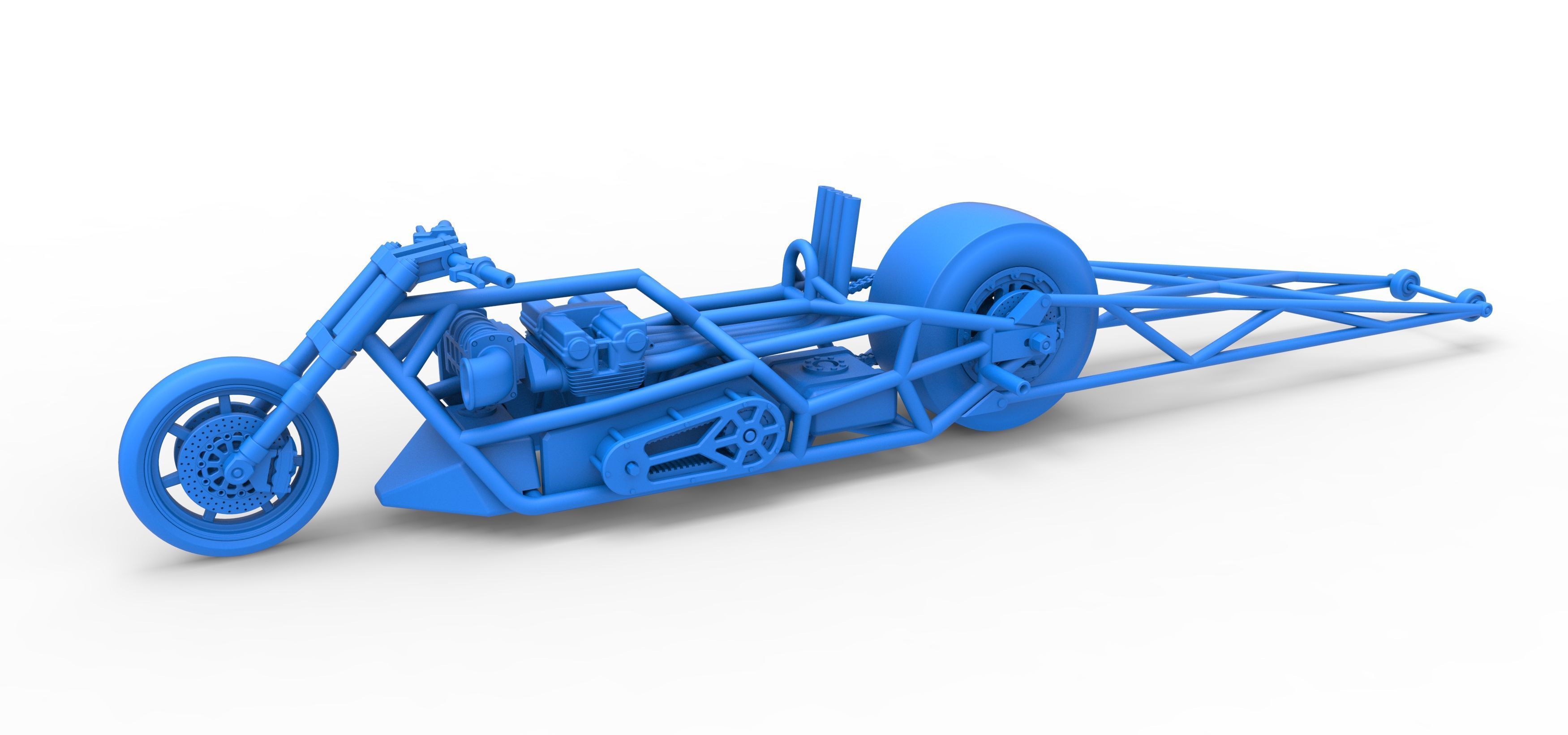 Top fuel dragster motorcycle Base Scale 1 to 25 3D print model_25
