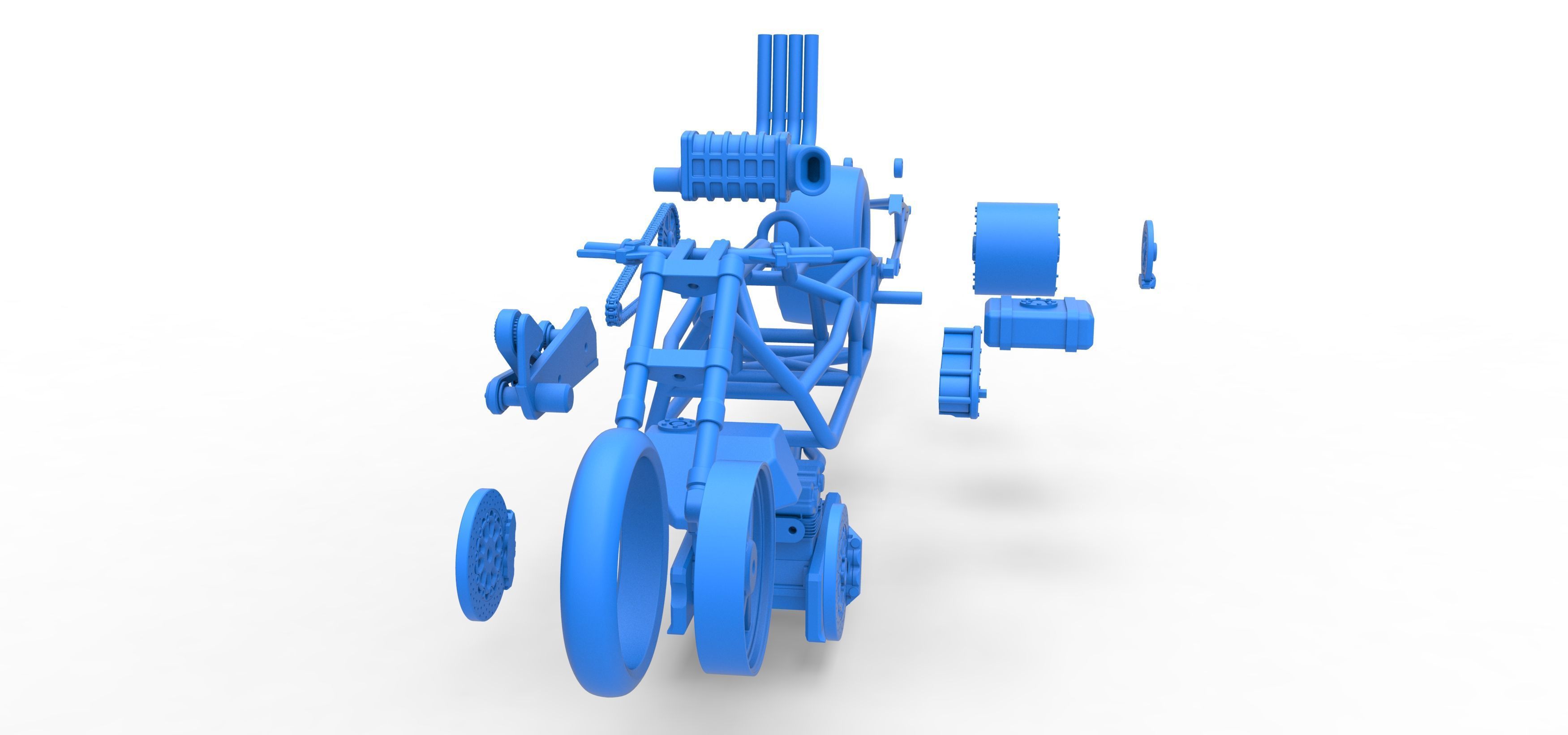 Top fuel dragster motorcycle Base Scale 1 to 25 3D print model_53