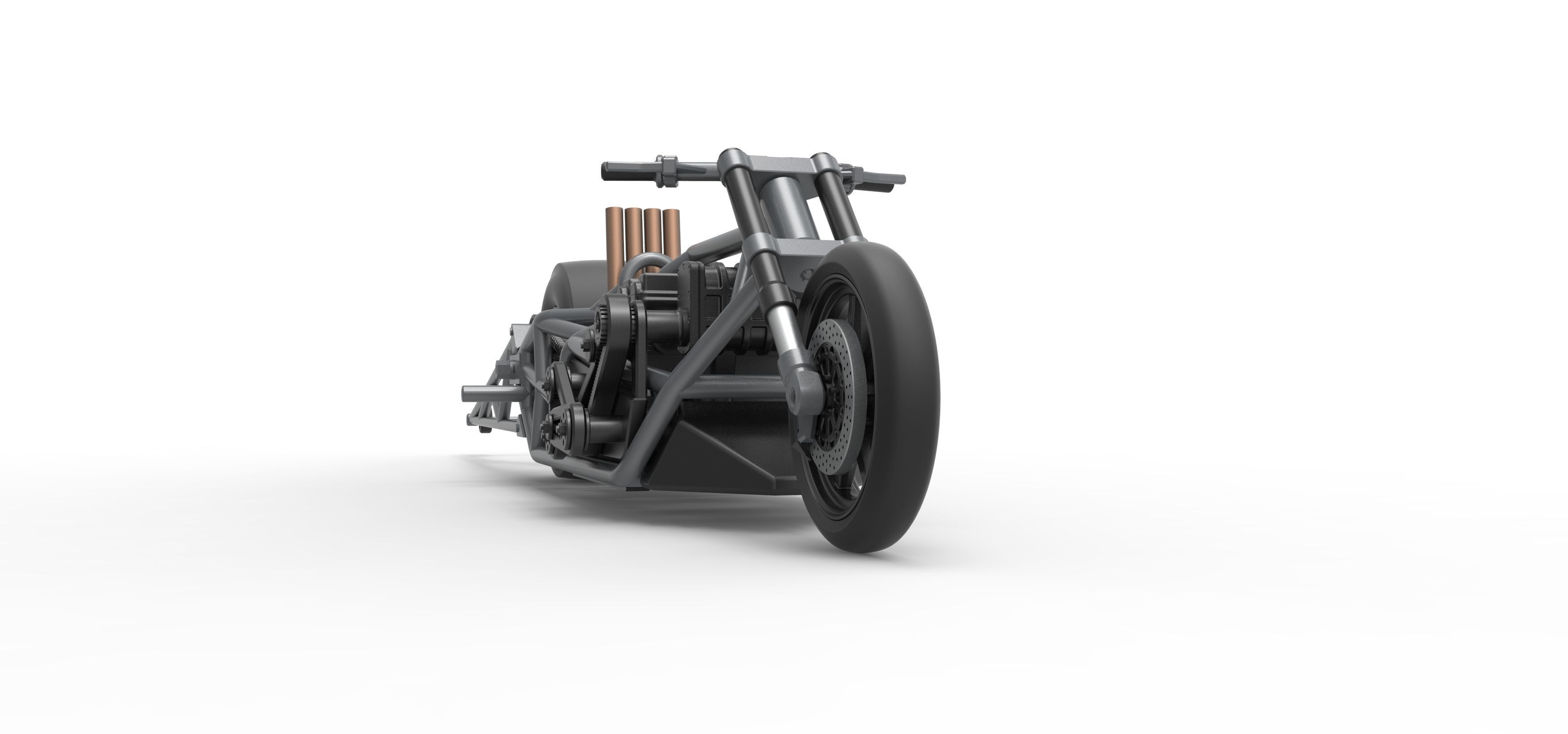 Top fuel dragster motorcycle Base Scale 1 to 25 3D print model_24