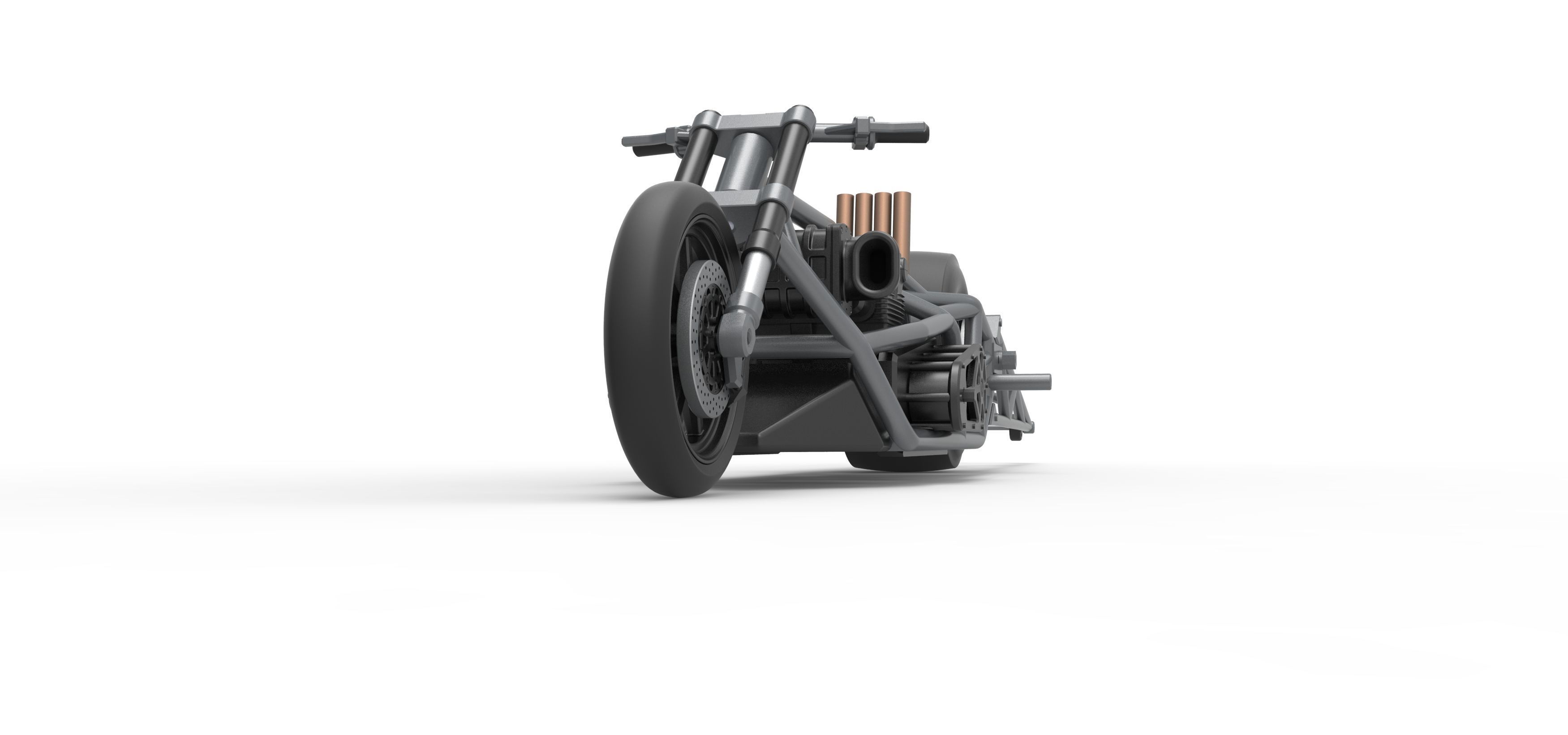 Top fuel dragster motorcycle Base Scale 1 to 25 3D print model_5