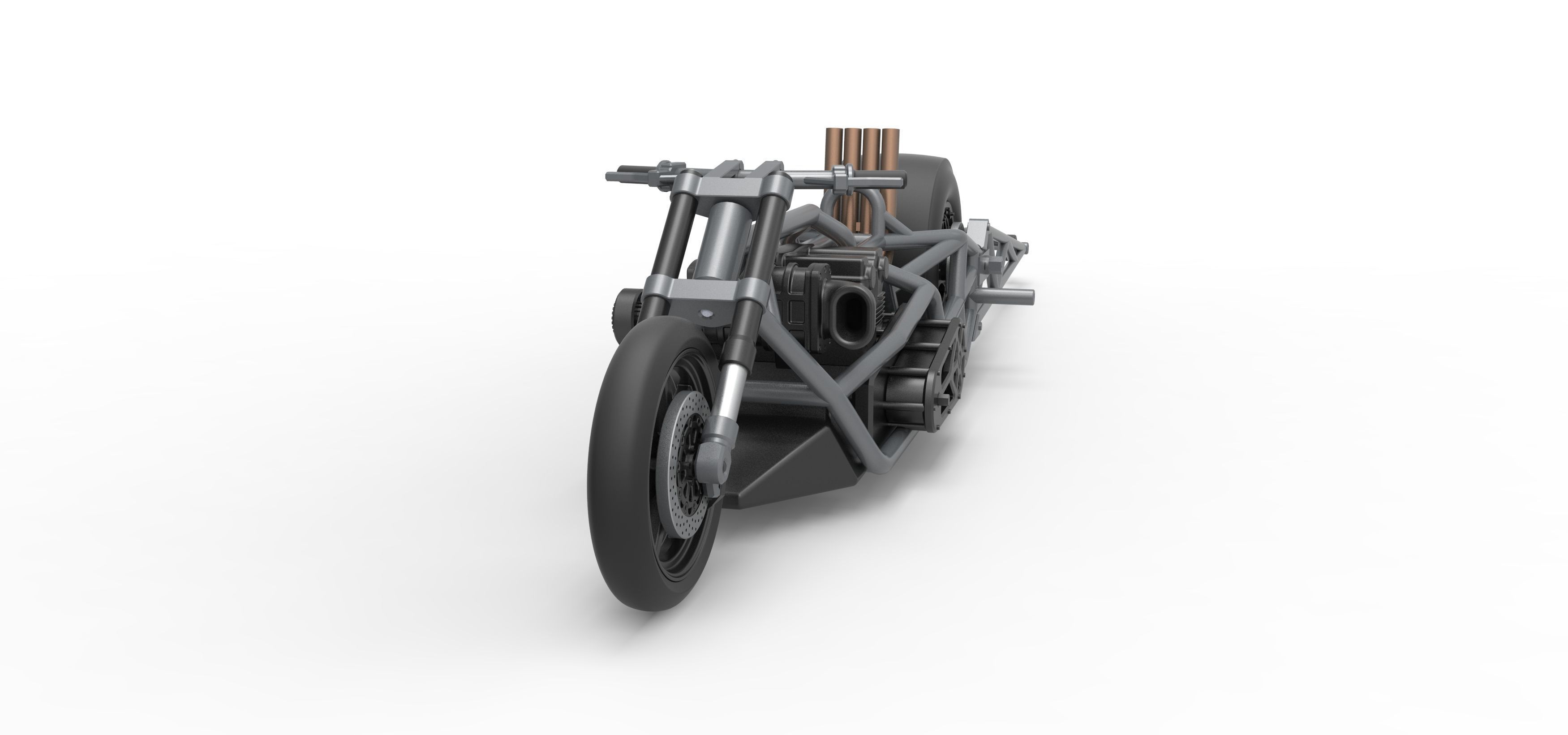 Top fuel dragster motorcycle Base Scale 1 to 25 3D print model_4