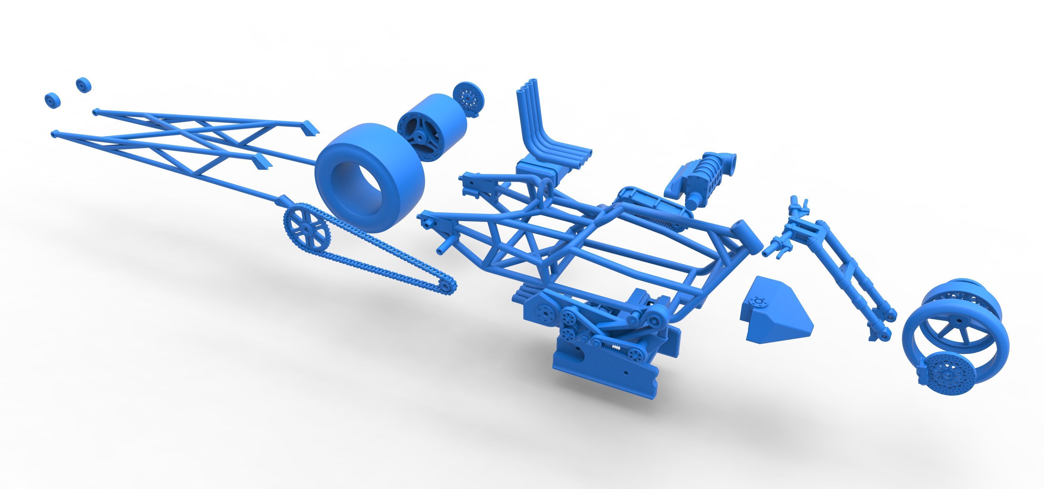 Top fuel dragster motorcycle Base Scale 1 to 25 3D print model_60