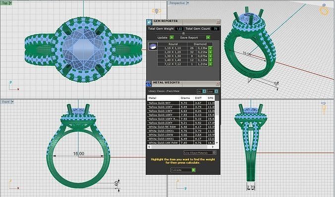 RING GOLD DIAMOND 3D print model