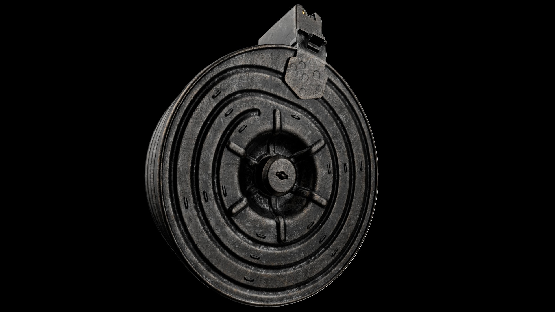 AK Drum Magazine 75 Round Kalashnikov Assault Rifle Game Ready Low-poly 3D model_2