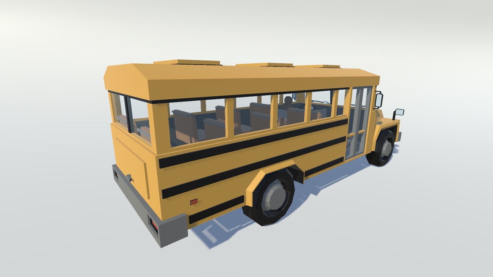 School bus yellow american Low-poly 3D model_1