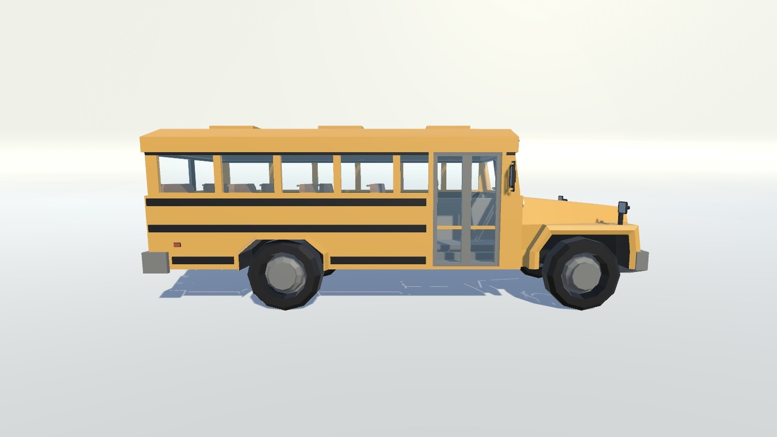 School bus yellow american Low-poly 3D model_9