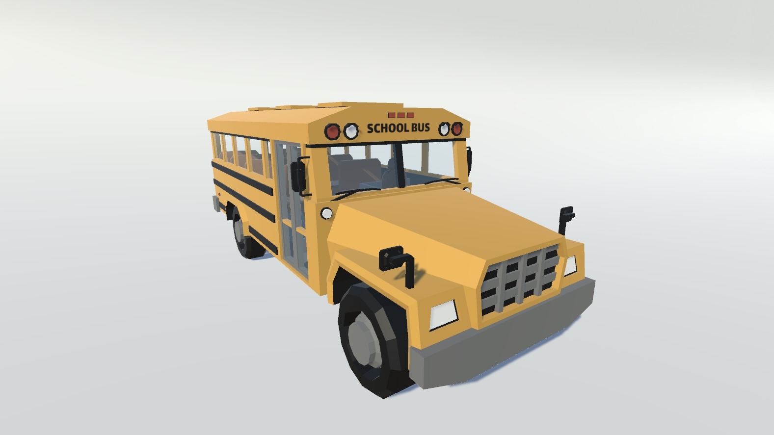 School bus yellow american Low-poly 3D model_3