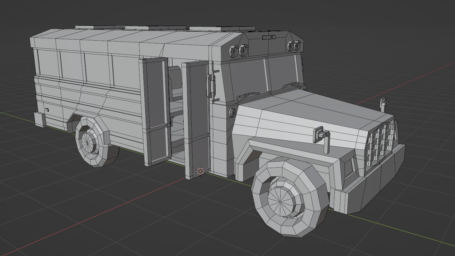 School bus yellow american Low-poly 3D model_10