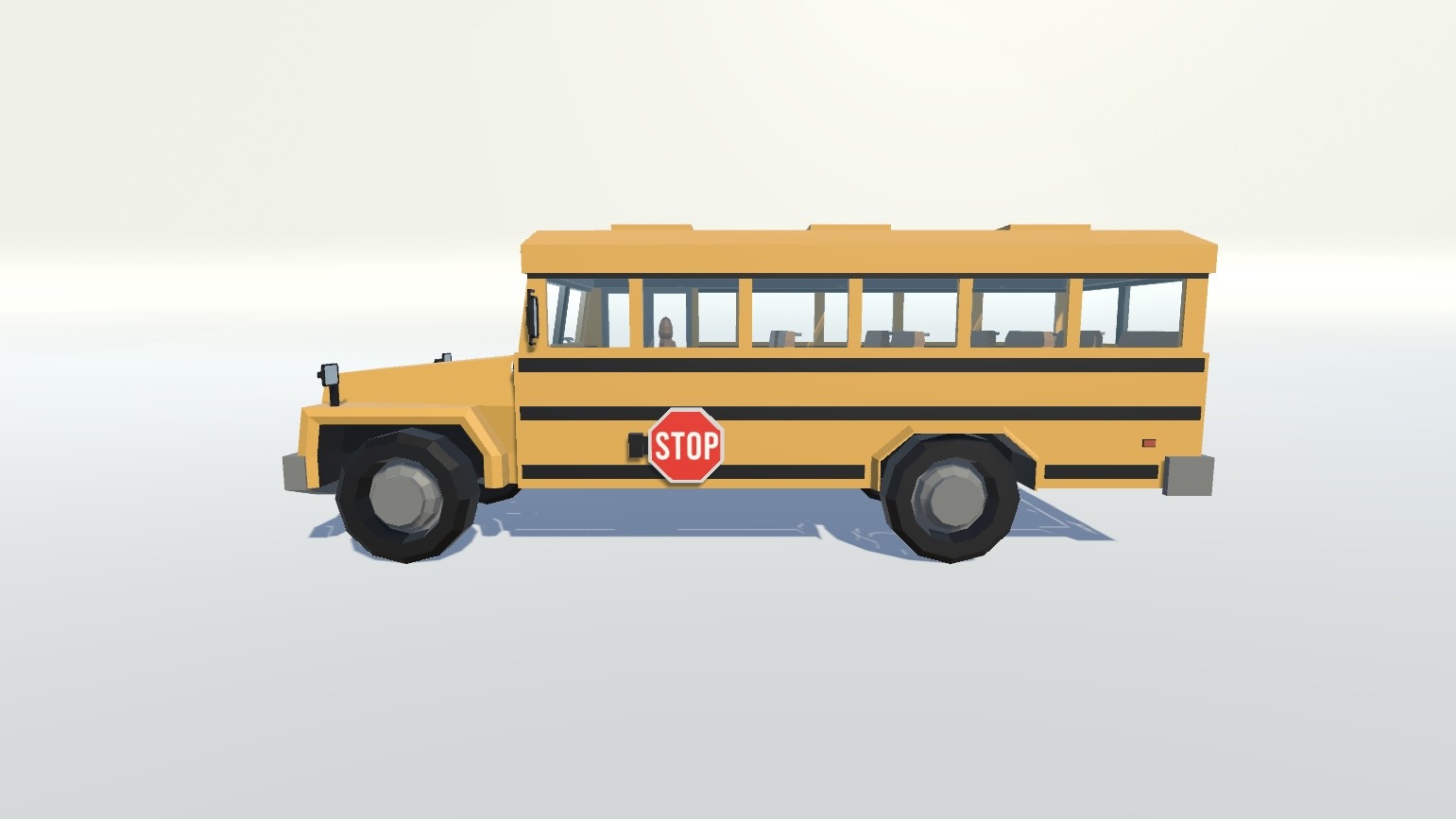 School bus yellow american Low-poly 3D model_8