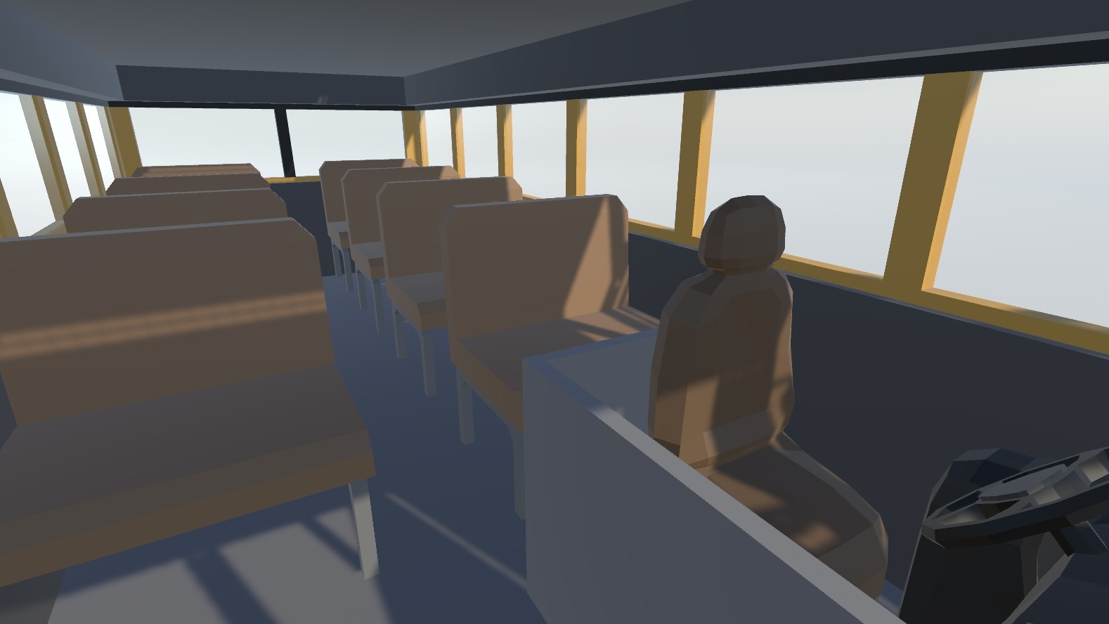 School bus yellow american Low-poly 3D model_4