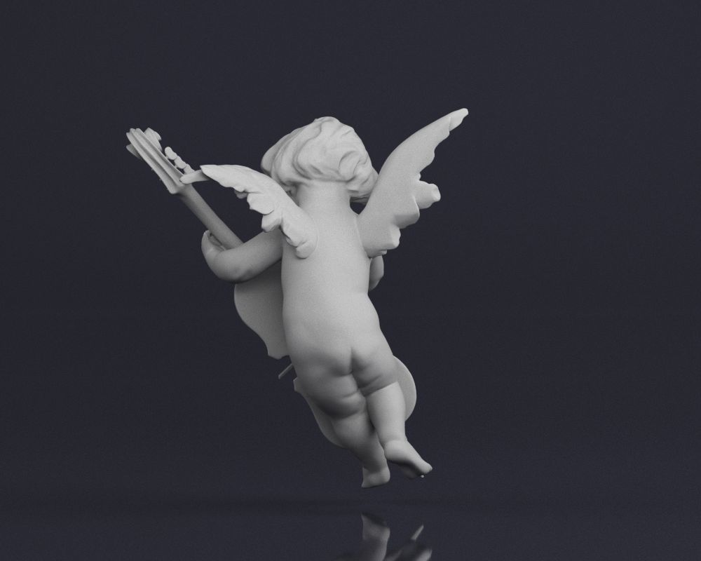 001517 Heavenly Melodies Angel Playing Violin 3dp 3D print model_13
