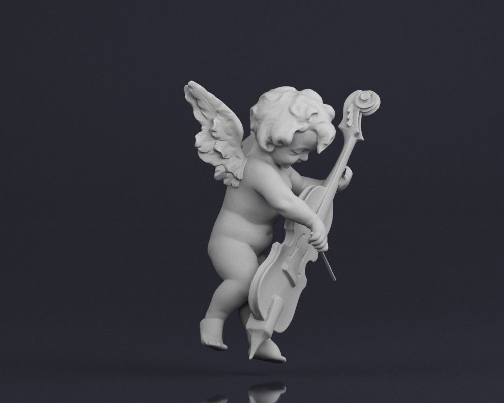 001517 Heavenly Melodies Angel Playing Violin 3dp 3D print model_7