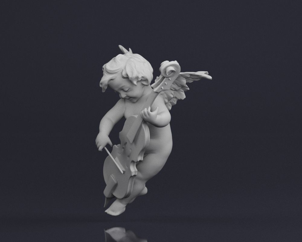 001517 Heavenly Melodies Angel Playing Violin 3dp 3D print model_18