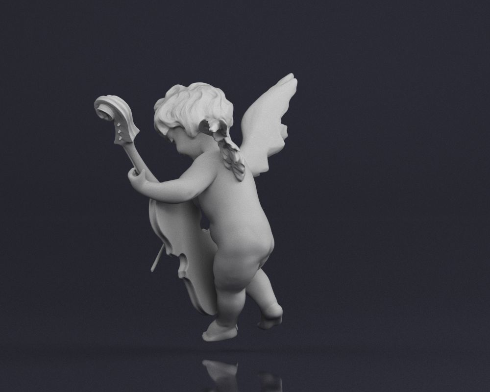 001517 Heavenly Melodies Angel Playing Violin 3dp 3D print model_15