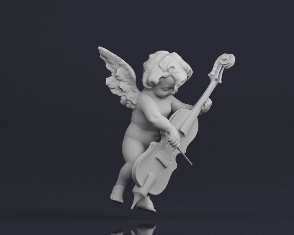 001517 Heavenly Melodies Angel Playing Violin 3dp 3D print model_9