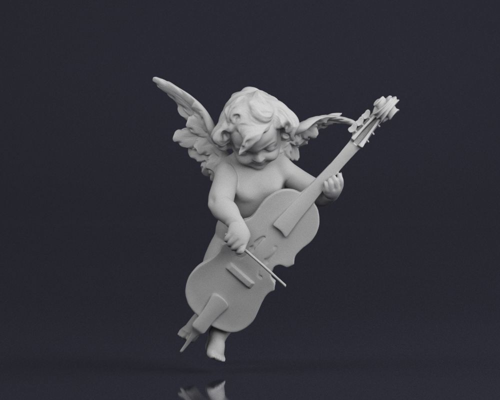 001517 Heavenly Melodies Angel Playing Violin 3dp 3D print model_22