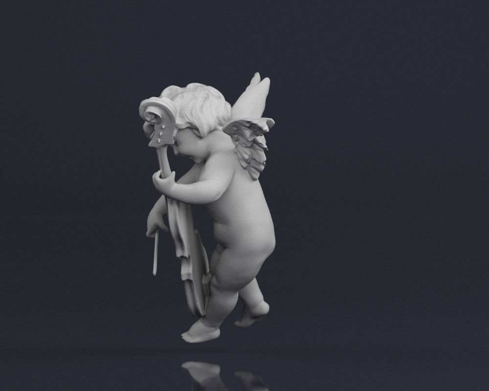 001517 Heavenly Melodies Angel Playing Violin 3dp 3D print model_16