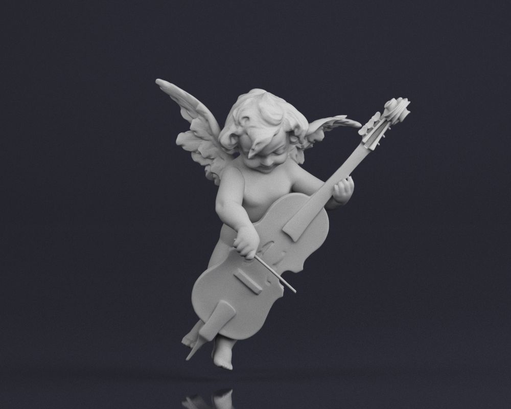 001517 Heavenly Melodies Angel Playing Violin 3dp 3D print model_1