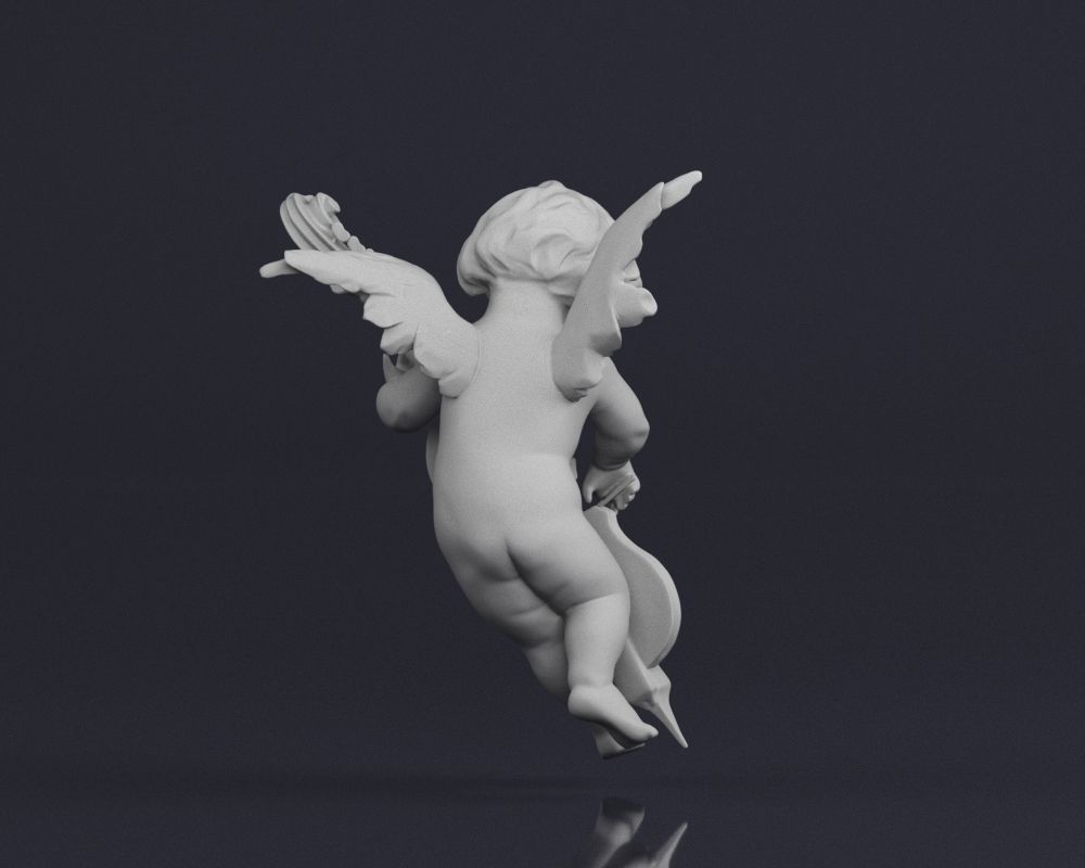 001517 Heavenly Melodies Angel Playing Violin 3dp 3D print model_6