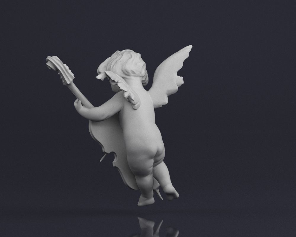 001517 Heavenly Melodies Angel Playing Violin 3dp 3D print model_14
