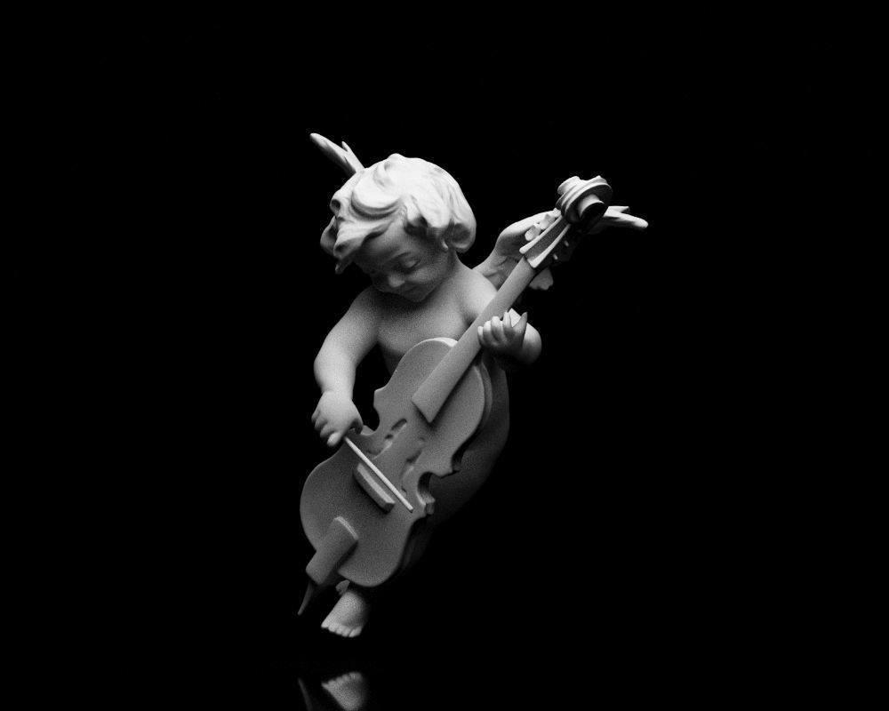 001517 Heavenly Melodies Angel Playing Violin 3dp 3D print model_37