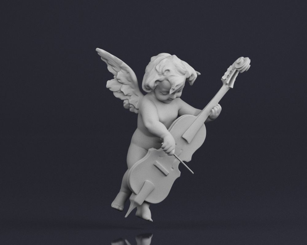 001517 Heavenly Melodies Angel Playing Violin 3dp 3D print model_8