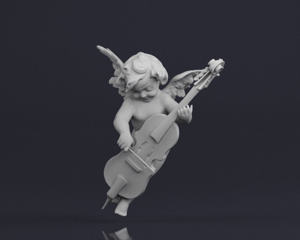 001517 Heavenly Melodies Angel Playing Violin 3dp 3D print model_20