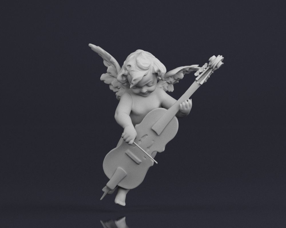 001517 Heavenly Melodies Angel Playing Violin 3dp 3D print model_21