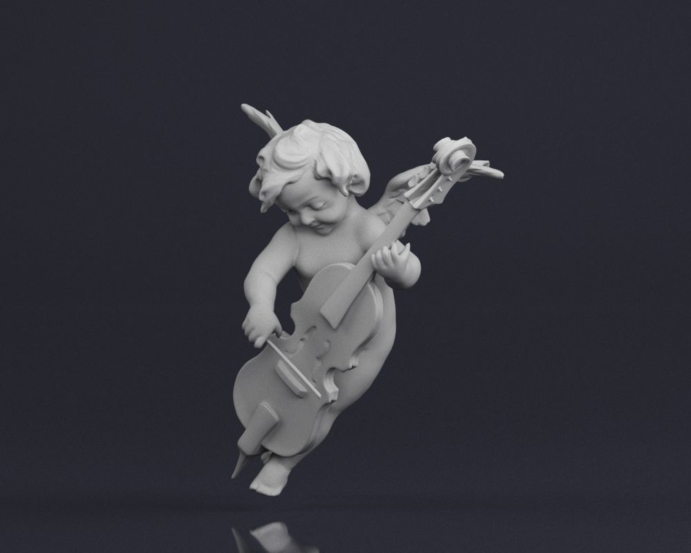 001517 Heavenly Melodies Angel Playing Violin 3dp 3D print model_19