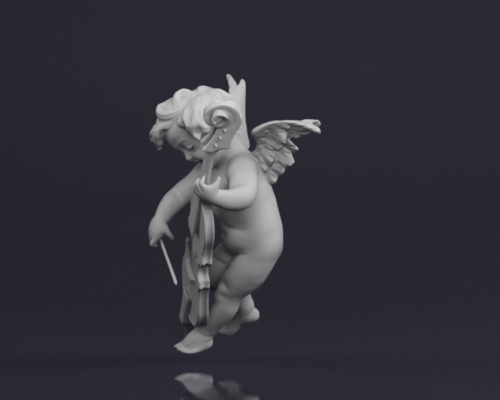 001517 Heavenly Melodies Angel Playing Violin 3dp 3D print model_17