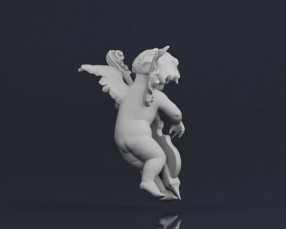 001517 Heavenly Melodies Angel Playing Violin 3dp 3D print model_12