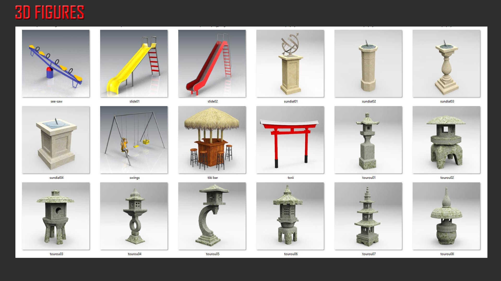 Parks and Gardens  Low-poly 3D model_11